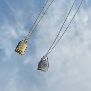 Repurposed LV locket necklace